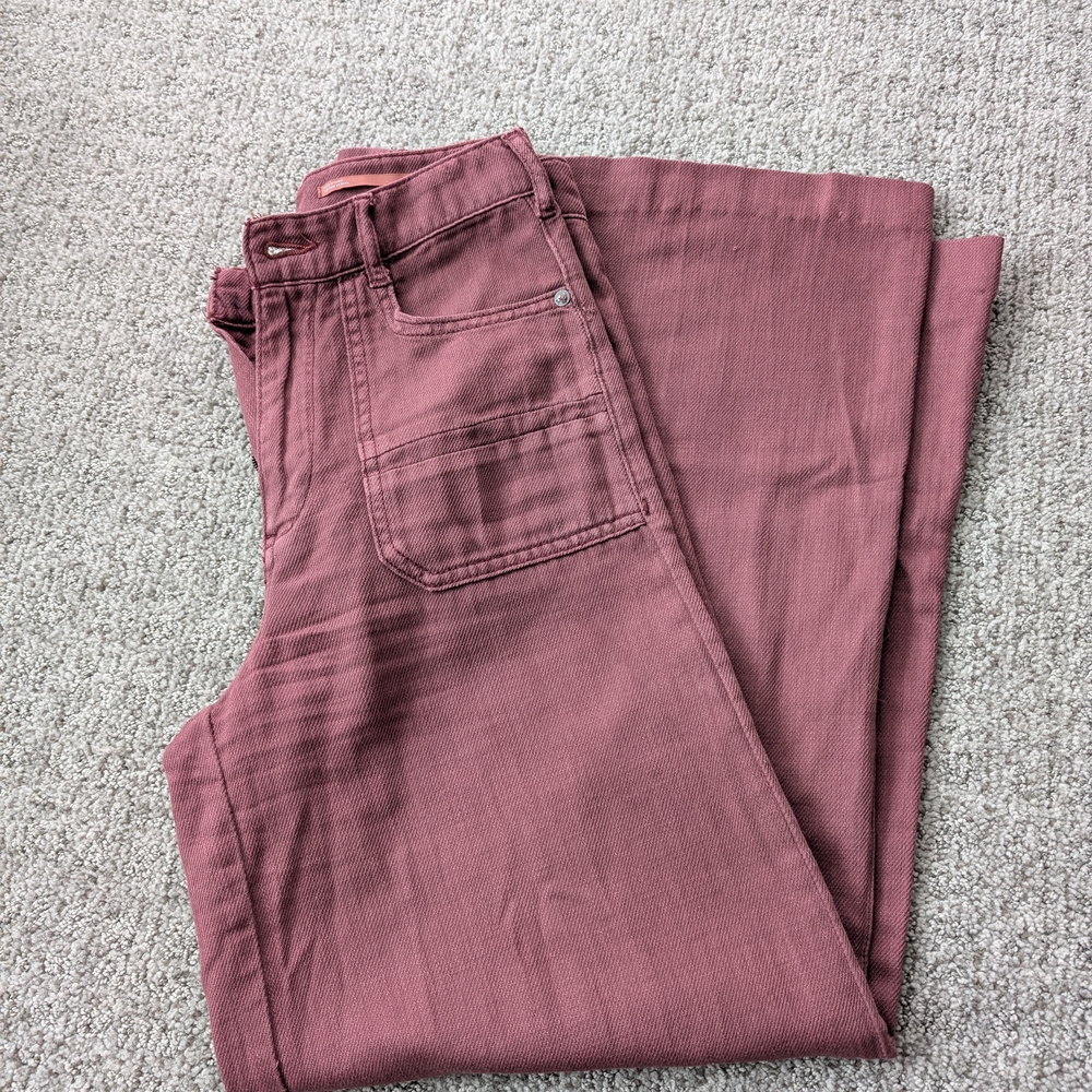 Pilcro Burgundy Wide-Leg Pants